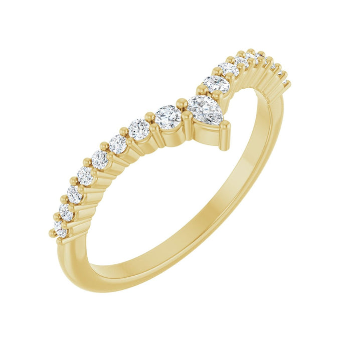 14K Yellow Gold 1/4 CTW Lab-Grown Diamond Contour Band