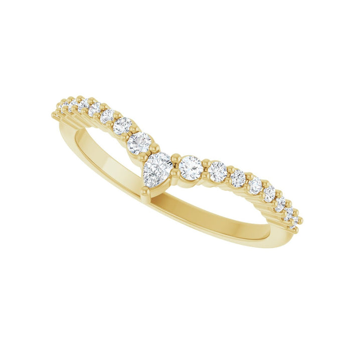 14K Yellow Gold 1/4 CTW Lab-Grown Diamond Contour Band