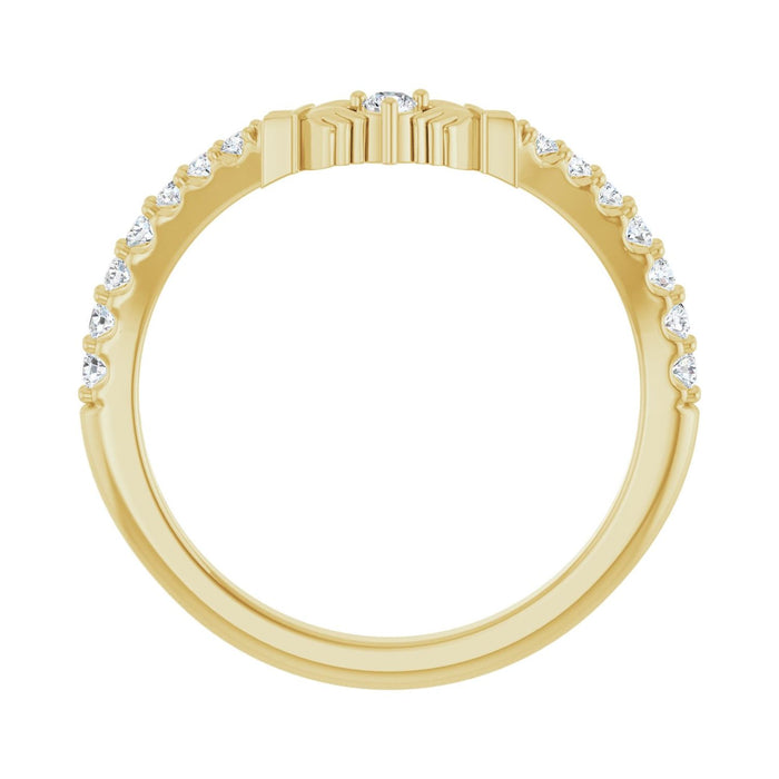 14K Yellow Gold 1/5 CTW Lab-Grown Diamond Claddagh Contour Band