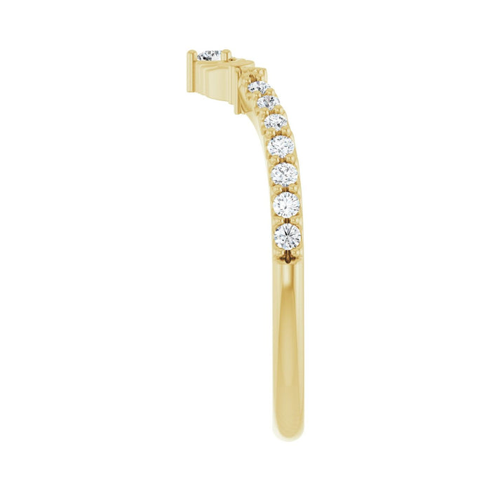 14K Yellow Gold 1/5 CTW Lab-Grown Diamond Claddagh Contour Band