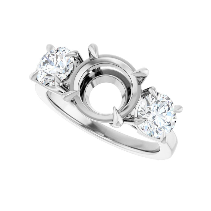14K White Gold 8.8 mm Round 1 1/5 CTW Lab-Grown Diamond Semi-Set Engagement Ring