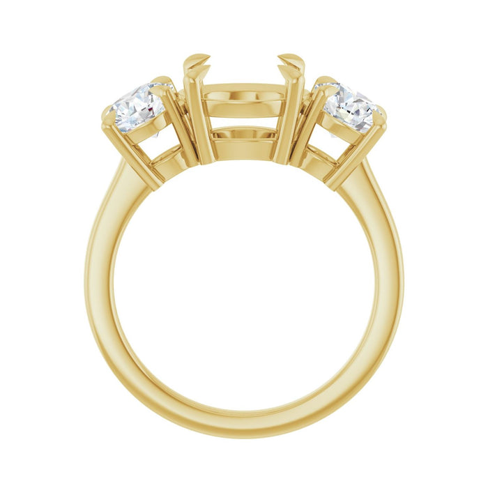 14K Yellow Gold 8.8 mm Round 1 1/5 CTW Lab-Grown Diamond Semi-Set Engagement Ring