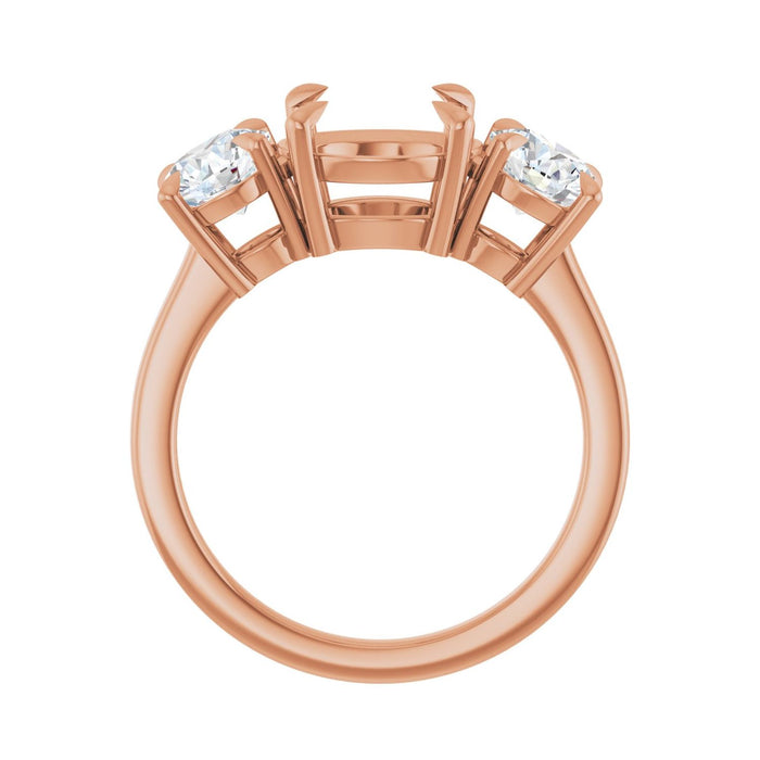 14K Rose Gold 8.8 mm Round 1 1/5 CTW Lab-Grown Diamond Semi-Set Engagement Ring