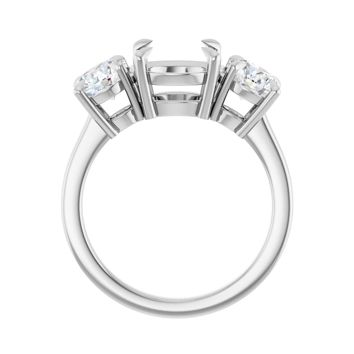 14K White Gold 8.8 mm Round 1 1/5 CTW Lab-Grown Diamond Semi-Set Engagement Ring
