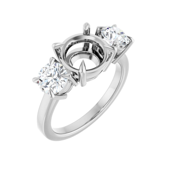 Platinum 8.8 mm Round 1 1/5 CTW Lab-Grown Diamond Semi-Set Engagement Ring