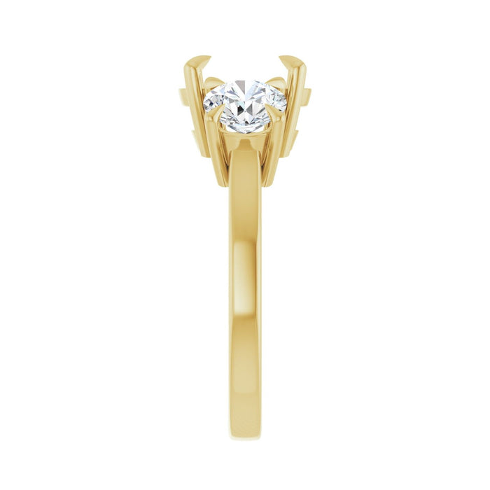 14K Yellow Gold 8.8 mm Round 1 1/5 CTW Lab-Grown Diamond Semi-Set Engagement Ring