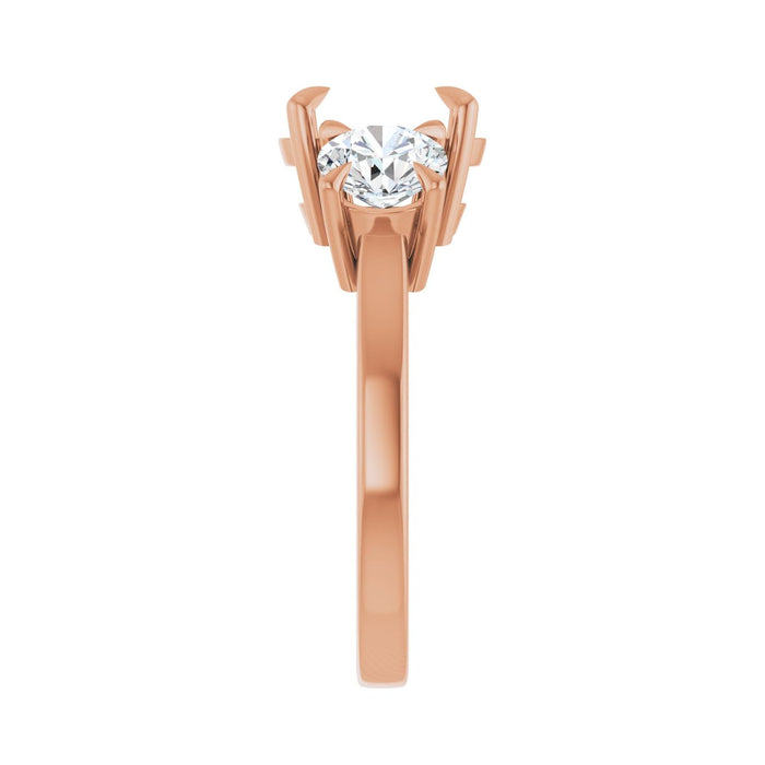 14K Rose Gold 8.8 mm Round 1 1/5 CTW Lab-Grown Diamond Semi-Set Engagement Ring