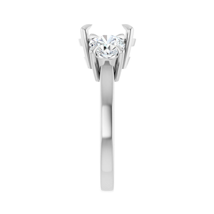 Platinum 8.8 mm Round 1 1/5 CTW Lab-Grown Diamond Semi-Set Engagement Ring