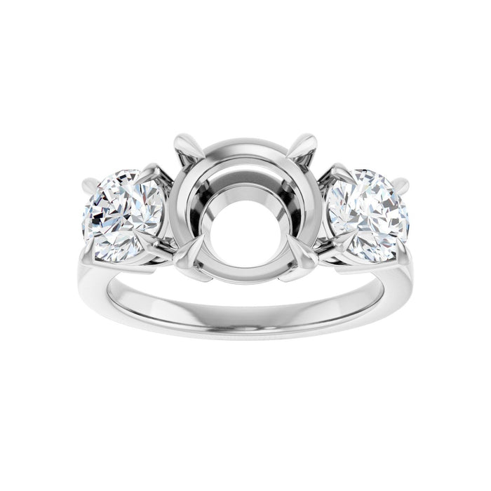 Platinum 8.8 mm Round 1 1/5 CTW Lab-Grown Diamond Semi-Set Engagement Ring