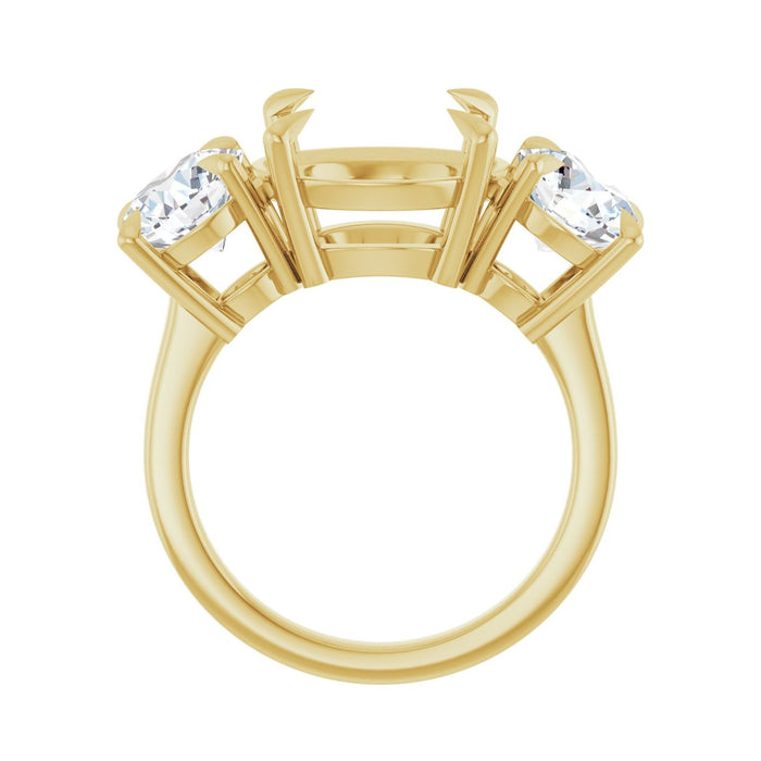 14K Yellow Gold 12 mm Round 2 1/2 CTW Lab-Grown Diamond Semi-Set Engagement Ring