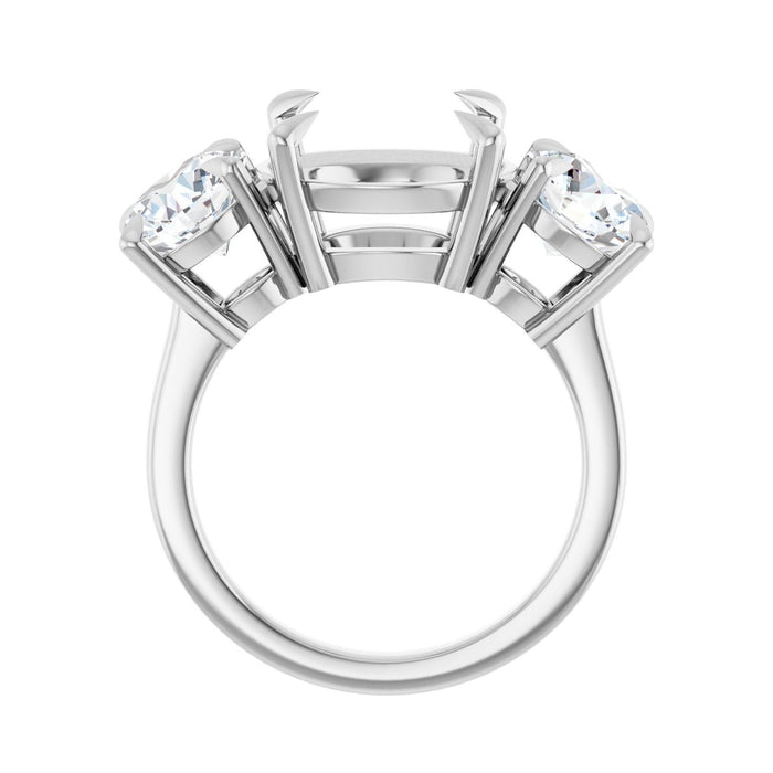 14K White Gold 12 mm Round 2 1/2 CTW Lab-Grown Diamond Semi-Set Engagement Ring