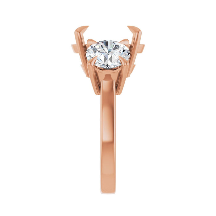 14K Rose Gold 12 mm Round 2 1/2 CTW Lab-Grown Diamond Semi-Set Engagement Ring