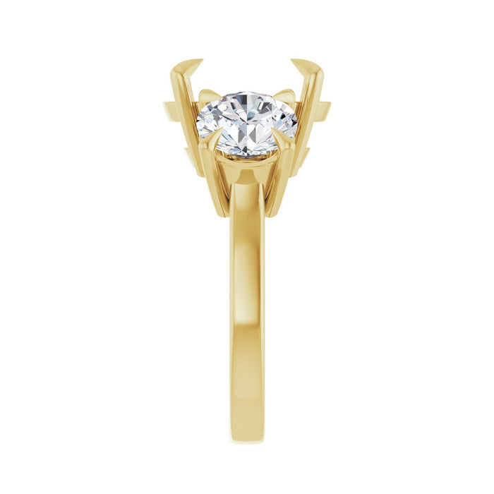 14K Yellow Gold 12 mm Round 2 1/2 CTW Lab-Grown Diamond Semi-Set Engagement Ring
