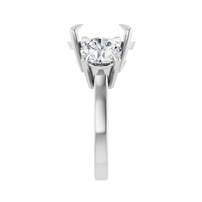Platinum 12 mm Round 2 1/2 CTW Lab-Grown Diamond Semi-Set Engagement Ring