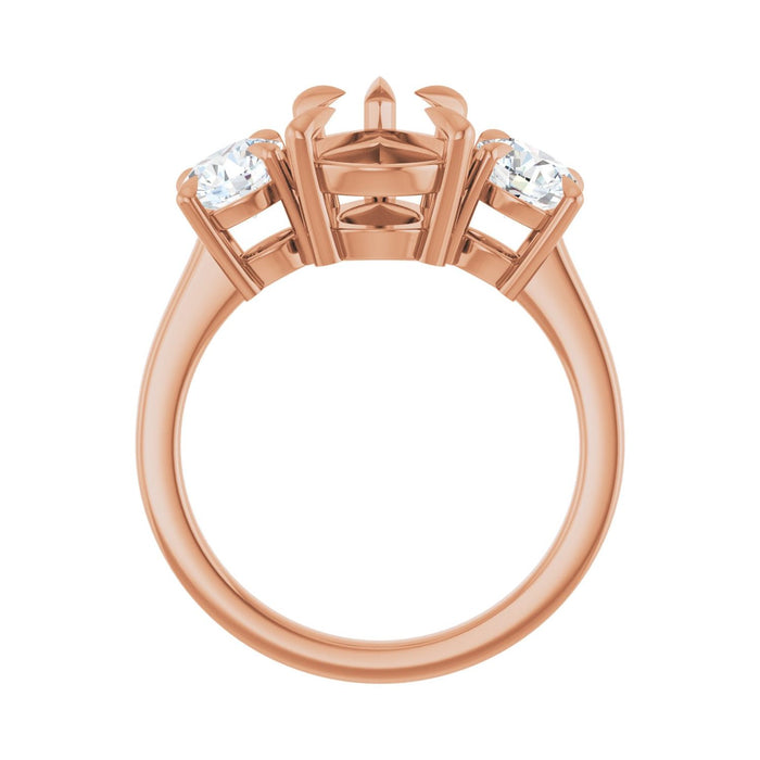 14K Rose Gold 12x8 mm Pear 1 CTW Lab-Grown Diamond Semi-Set Engagement Ring