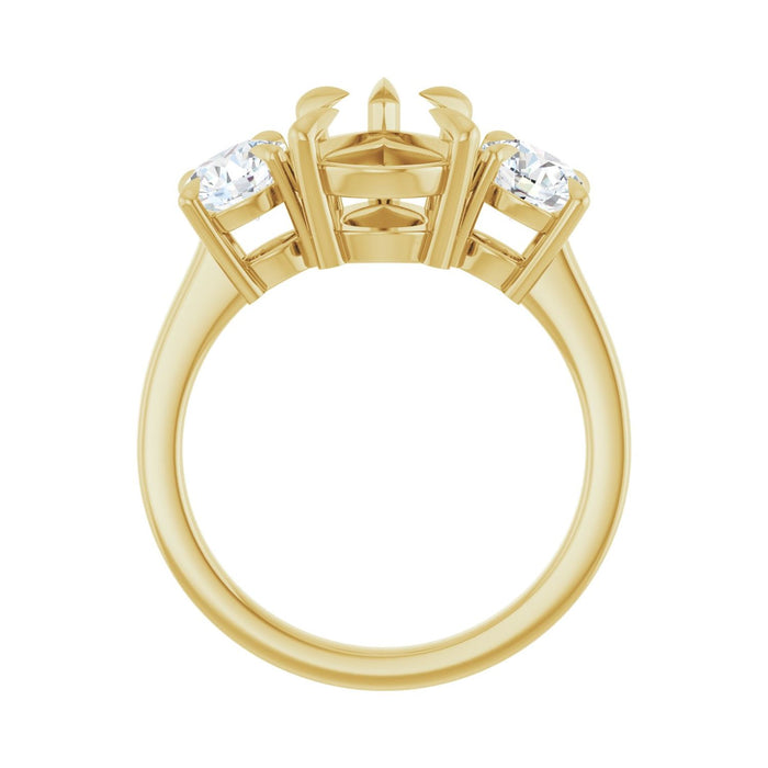 14K Yellow Gold 12x8 mm Pear 1 CTW Lab-Grown Diamond Semi-Set Engagement Ring