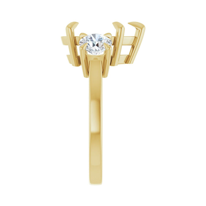 14K Yellow Gold 12x8 mm Pear 1 CTW Lab-Grown Diamond Semi-Set Engagement Ring