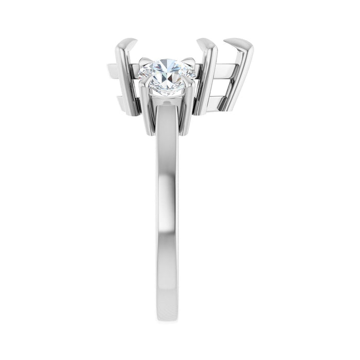 14K White Gold 12x8 mm Pear 1 CTW Lab-Grown Diamond Semi-Set Engagement Ring
