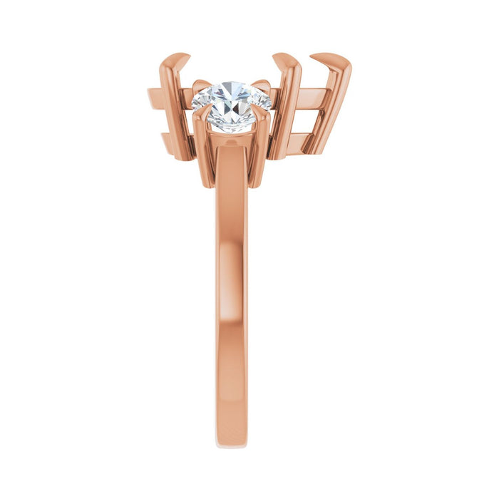 14K Rose Gold 12x8 mm Pear 1 CTW Lab-Grown Diamond Semi-Set Engagement Ring