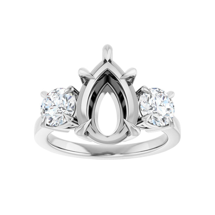 Platinum 12x8 mm Pear 1 CTW Lab-Grown Diamond Semi-Set Engagement Ring