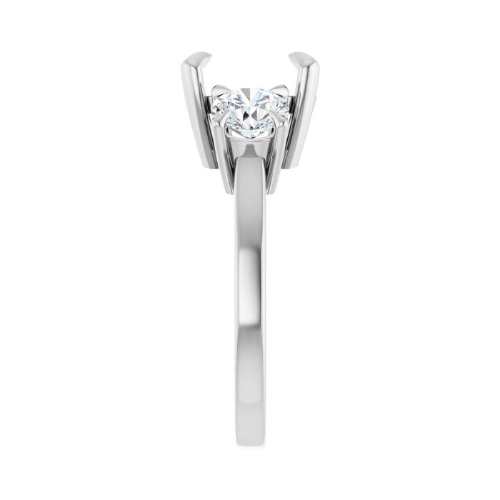 14K White Gold 9x9 mm Cushion 1 CTW Lab-Grown Diamond Semi-Set Engagement Ring