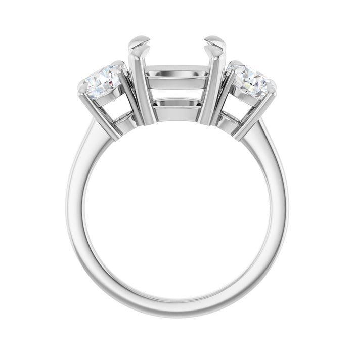 Platinum 9x9 mm Cushion 1 CTW Lab-Grown Diamond Semi-Set Engagement Ring