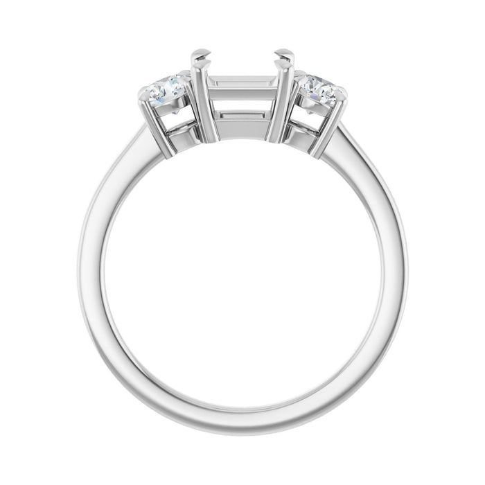 14K White Gold 5x5 mm Square 3/8 CTW Lab-Grown Diamond Semi-Set Engagement Ring