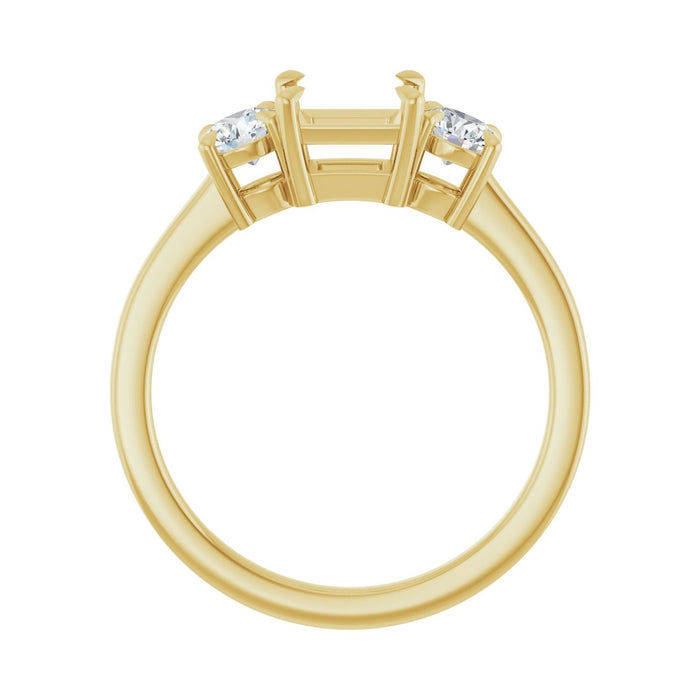 14K Yellow Gold 5x5 mm Square 3/8 CTW Lab-Grown Diamond Semi-Set Engagement Ring