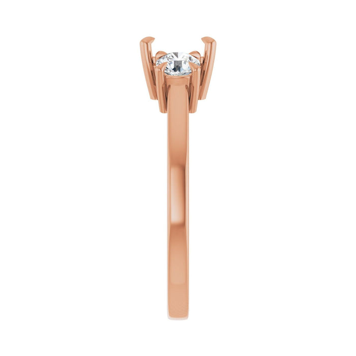 14K Rose Gold 5x5 mm Square 3/8 CTW Lab-Grown Diamond Semi-Set Engagement Ring