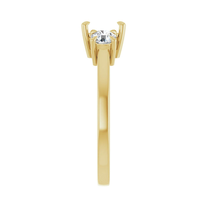 14K Yellow Gold 5x5 mm Square 3/8 CTW Lab-Grown Diamond Semi-Set Engagement Ring