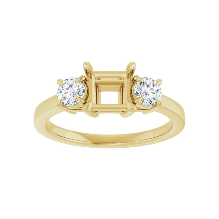 14K Yellow Gold 5x5 mm Square 3/8 CTW Lab-Grown Diamond Semi-Set Engagement Ring