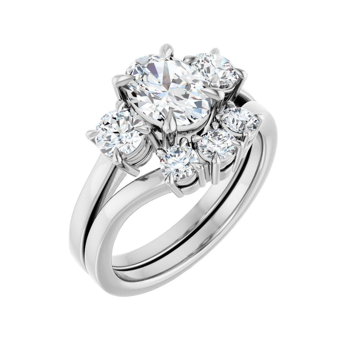 Platinum 8x6 mm Oval 1/2 CTW Lab-Grown Diamond Semi-Set Engagement Ring