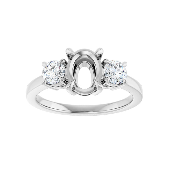Platinum 8x6 mm Oval 1/2 CTW Lab-Grown Diamond Semi-Set Engagement Ring