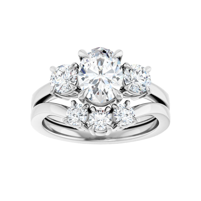 Platinum 8x6 mm Oval 1/2 CTW Lab-Grown Diamond Semi-Set Engagement Ring