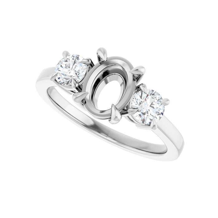 Platinum 8x6 mm Oval 1/2 CTW Lab-Grown Diamond Semi-Set Engagement Ring