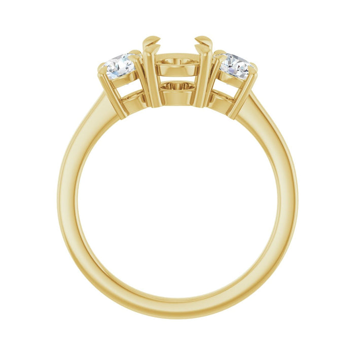 14K Yellow Gold 8x6 mm Oval 1/2 CTW Lab-Grown Diamond Semi-Set Engagement Ring