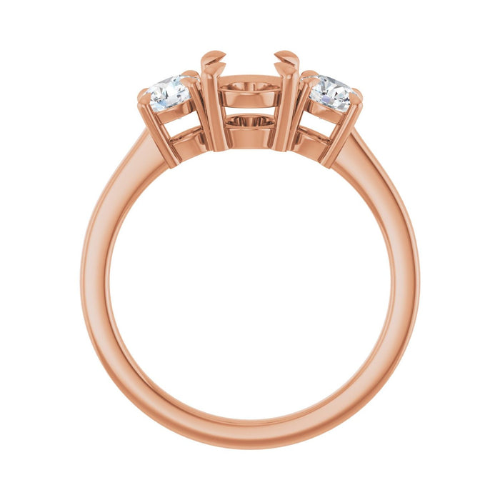 14K Rose Gold 8x6 mm Oval 1/2 CTW Lab-Grown Diamond Semi-Set Engagement Ring