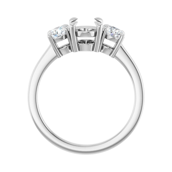 Platinum 8x6 mm Oval 1/2 CTW Lab-Grown Diamond Semi-Set Engagement Ring