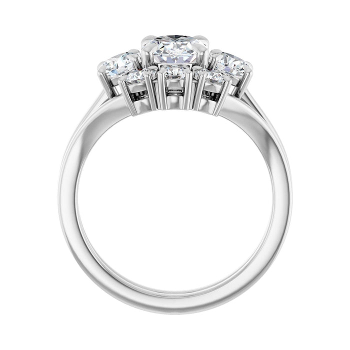 14K White Gold 8x6 mm Oval 1/2 CTW Lab-Grown Diamond Semi-Set Engagement Ring