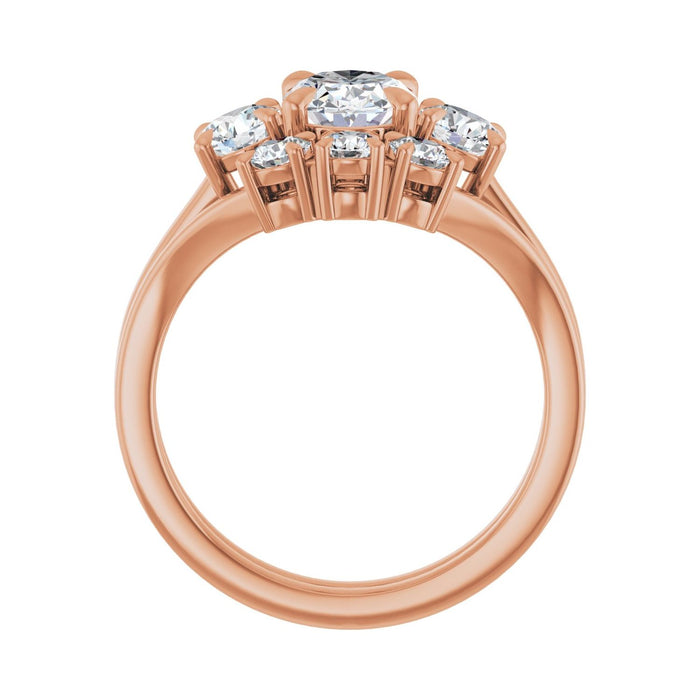 14K Rose Gold 8x6 mm Oval 1/2 CTW Lab-Grown Diamond Semi-Set Engagement Ring