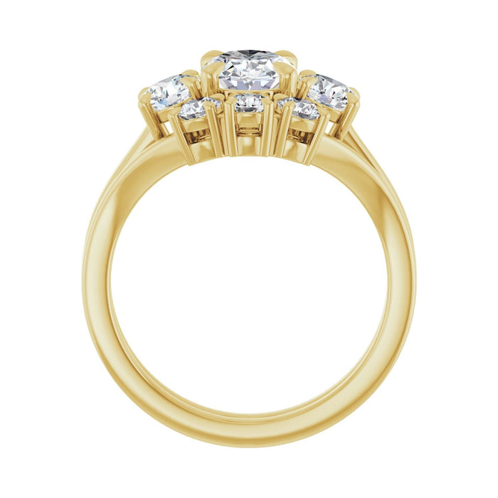 14K Yellow Gold 8x6 mm Oval 1/2 CTW Lab-Grown Diamond Semi-Set Engagement Ring