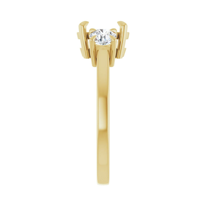 14K Yellow Gold 8x6 mm Oval 1/2 CTW Lab-Grown Diamond Semi-Set Engagement Ring