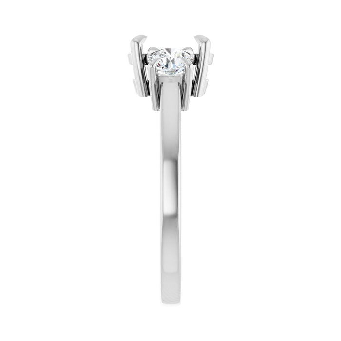 Platinum 8x6 mm Oval 1/2 CTW Lab-Grown Diamond Semi-Set Engagement Ring