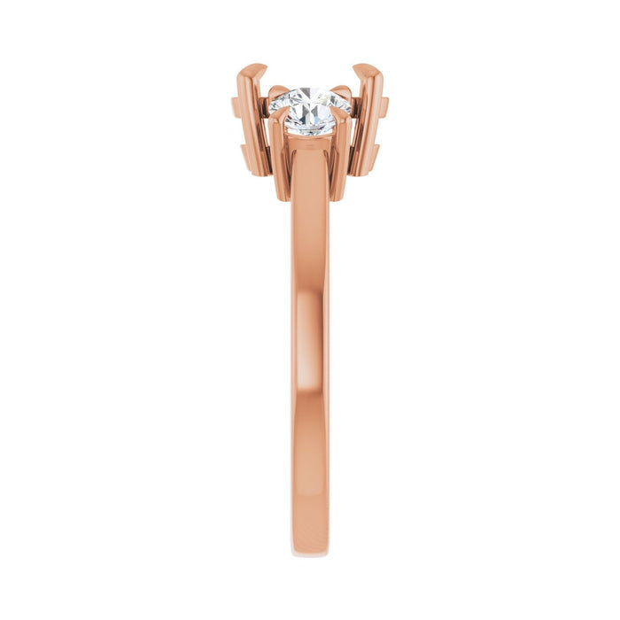 14K Rose Gold 8x6 mm Oval 1/2 CTW Lab-Grown Diamond Semi-Set Engagement Ring
