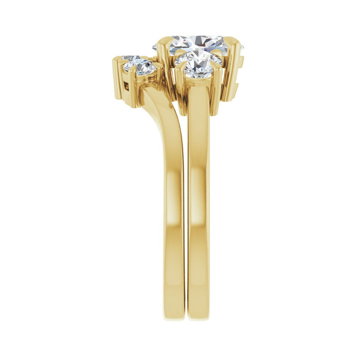 14K Yellow Gold 8x6 mm Oval 1/2 CTW Lab-Grown Diamond Semi-Set Engagement Ring