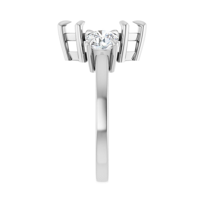 Platinum 12x6 mm Marquise 1 CTW Lab-Grown Diamond Semi-Set Engagement Ring