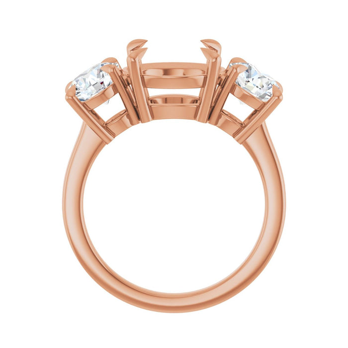 14K Rose Gold 10 mm Round 1 1/2 CTW Lab-Grown Diamond Semi-Set Engagement Ring