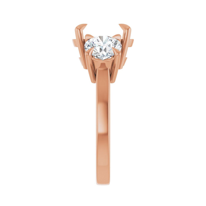 14K Rose Gold 10 mm Round 1 1/2 CTW Lab-Grown Diamond Semi-Set Engagement Ring