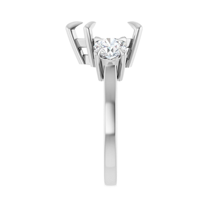 Platinum 10x10 mm Heart 1 CTW Lab-Grown Diamond Semi-Set Engagement Ring