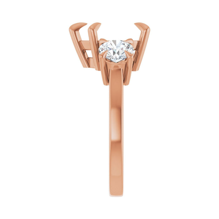 14K Rose Gold 10x10 mm Heart 1 CTW Lab-Grown Diamond Semi-Set Engagement Ring